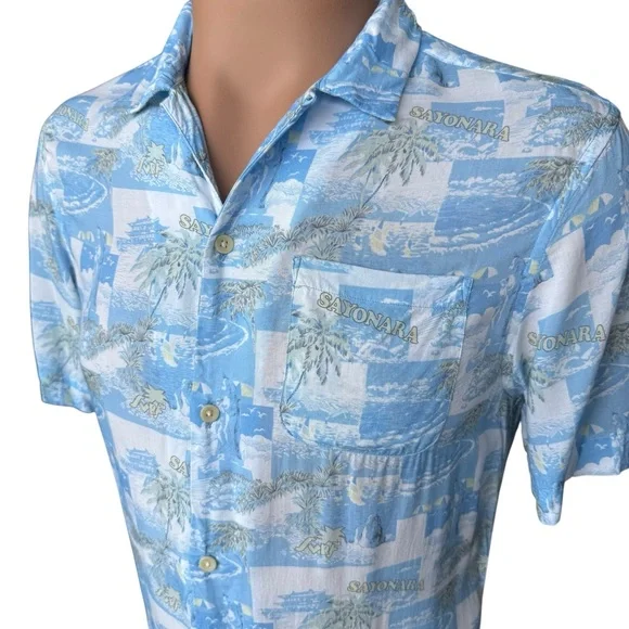 All Saints Men’s Button Shirt Viscose “Sayonara” Asian Theme Size Small - Picture 4 of 9